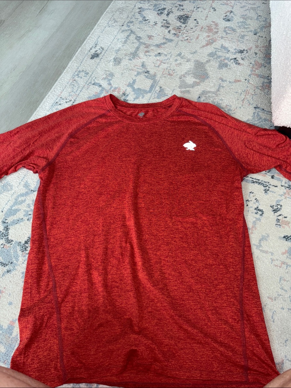 Rabbit running Men's Red Performance Shirt size medium
